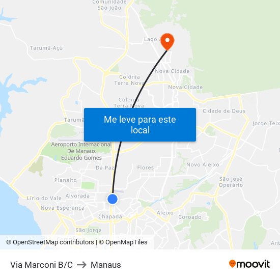 Via Marconi B/C to Manaus map