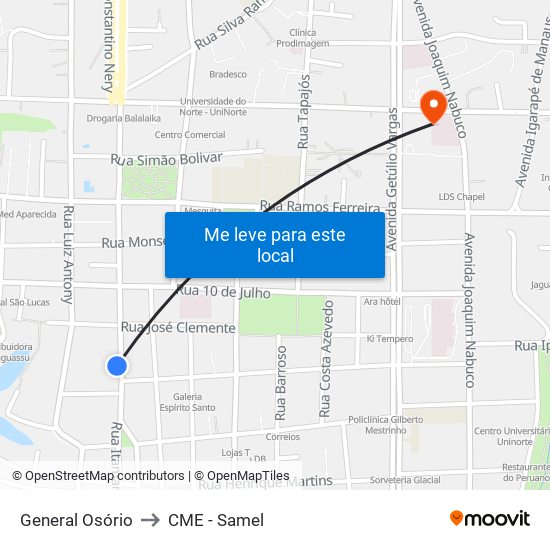 General Osório to CME - Samel map