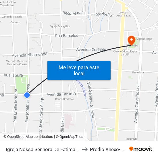 Igreja Nossa Senhora De Fátima C/B to Prédio Anexo- Esa map