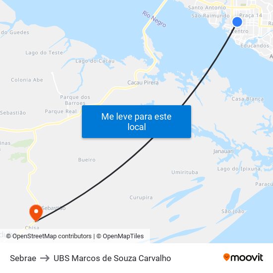 Sebrae to UBS Marcos de Souza Carvalho map