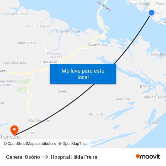 General Osório to Hospital Hilda Freire map