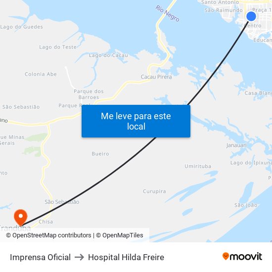 Imprensa Oficial to Hospital Hilda Freire map