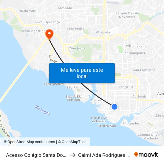 Acesso Colégio Santa Dorotéia to Caimi Ada Rodrigues Viana map