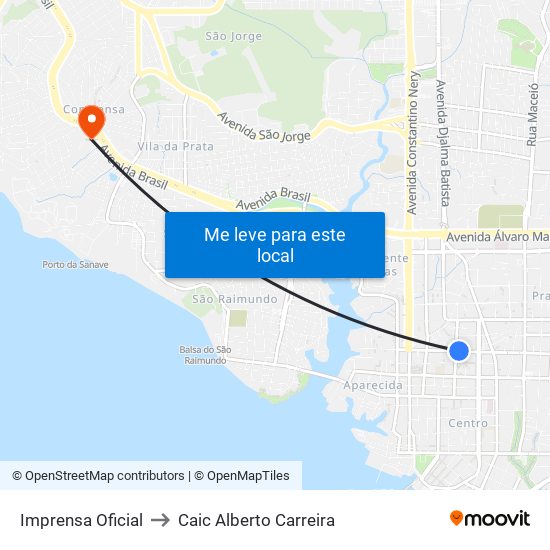 Imprensa Oficial to Caic Alberto Carreira map