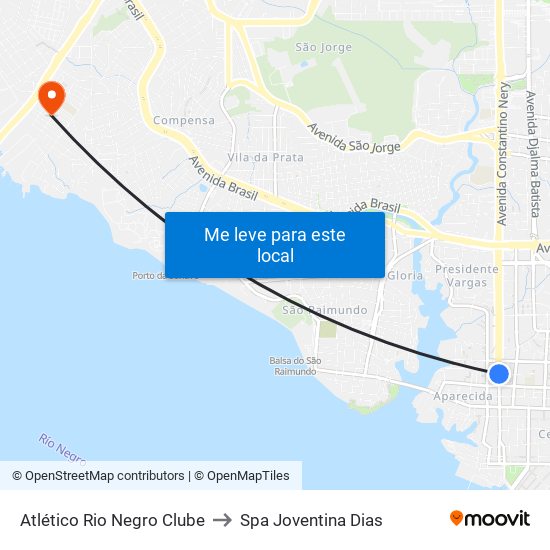 Atlético Rio Negro Clube to Spa Joventina Dias map