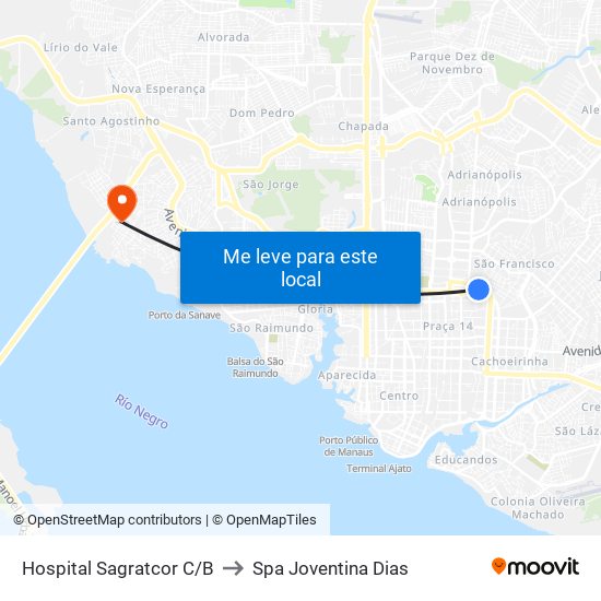 Hospital Sagratcor C/B to Spa Joventina Dias map