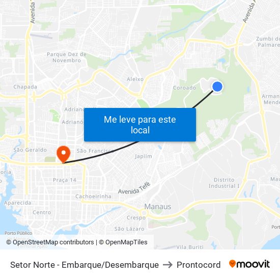 Setor Norte - Embarque/Desembarque to Prontocord map
