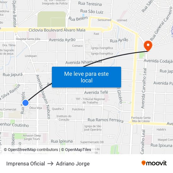 Imprensa Oficial to Adriano Jorge map