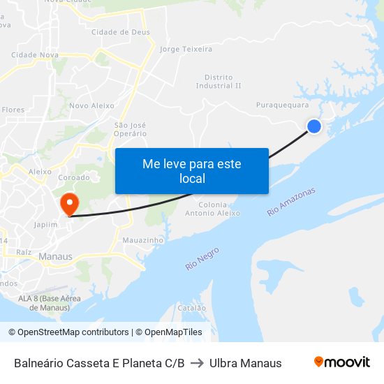 Balneário Casseta E Planeta C/B to Ulbra Manaus map
