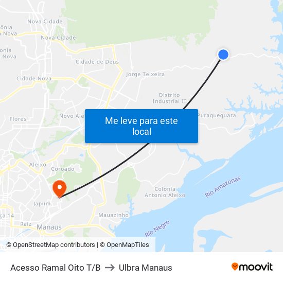 Acesso Ramal Oito T/B to Ulbra Manaus map