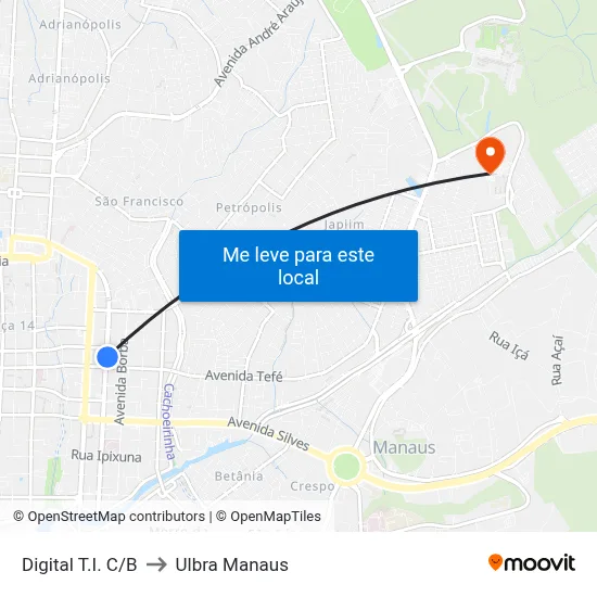 Digital T.I. C/B to Ulbra Manaus map