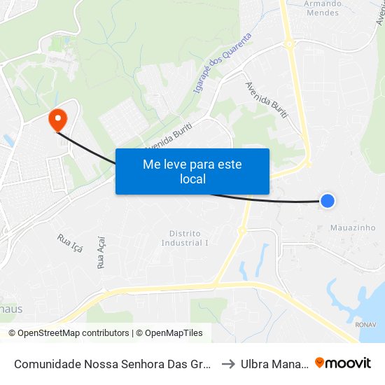 Comunidade Nossa Senhora Das Graças to Ulbra Manaus map