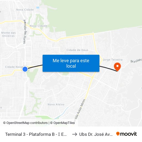 Terminal 3 - Plataforma B - ➓ Embarque Cachoeirinha to Ubs Dr. José Avelino Pereira map