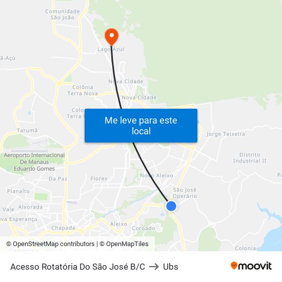 Acesso Rotatória Do São José B/C to Ubs map