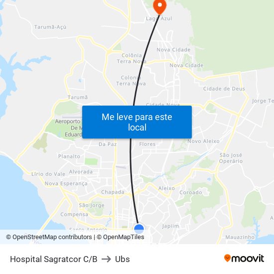 Hospital Sagratcor C/B to Ubs map