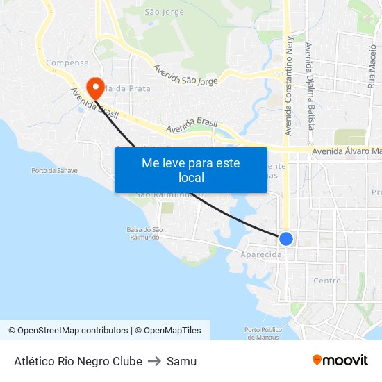 Atlético Rio Negro Clube to Samu map