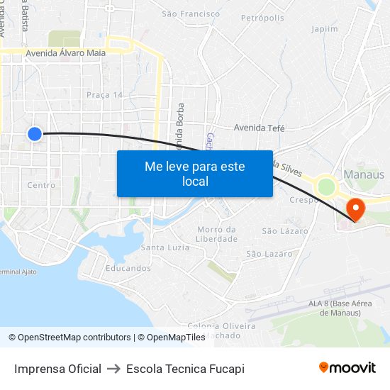 Imprensa Oficial to Escola Tecnica Fucapi map