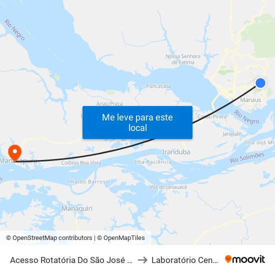 Acesso Rotatória Do São José B/C to Laboratório Central map