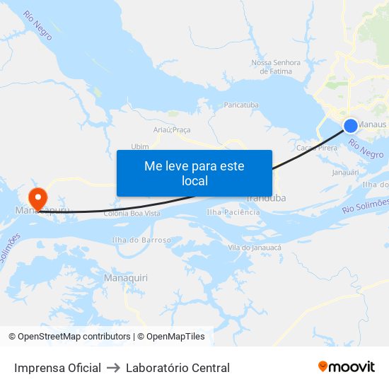 Imprensa Oficial to Laboratório Central map