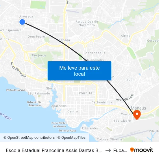 Escola Estadual Francelina Assis Dantas B/E to Fucapi map