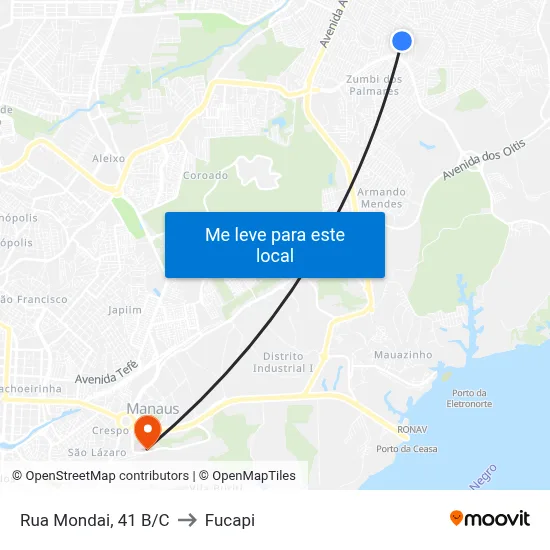Rua Mondai, 41 B/C to Fucapi map