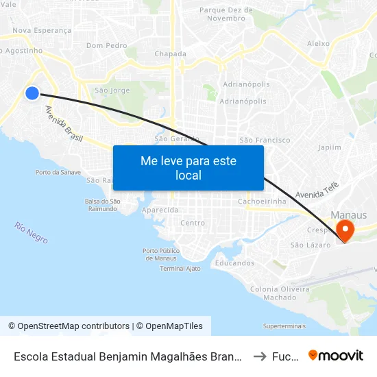 Escola Estadual Benjamin Magalhães Brandão C/B to Fucapi map