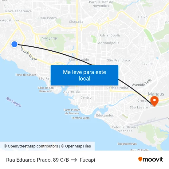Rua Eduardo Prado, 89 C/B to Fucapi map