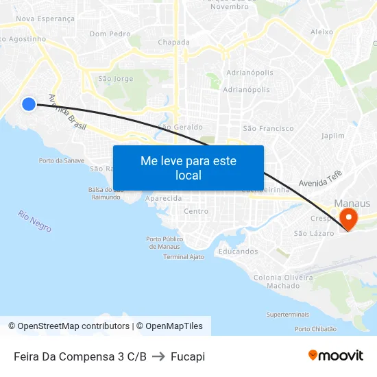 Feira Da Compensa 3 C/B to Fucapi map
