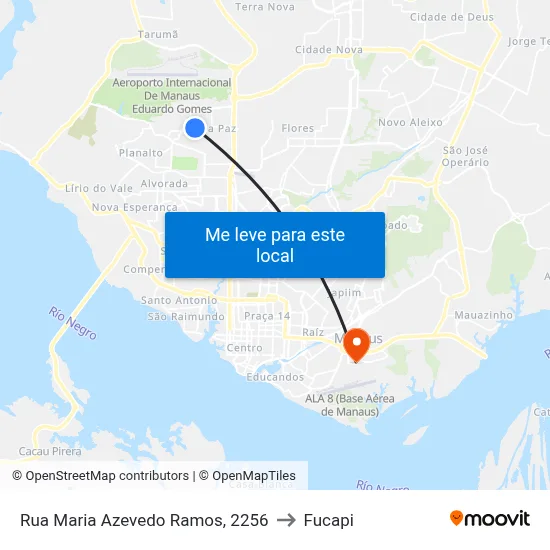 Rua Maria Azevedo Ramos, 2256 to Fucapi map