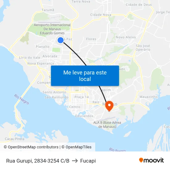 Rua Gurupi, 2834-3254 C/B to Fucapi map
