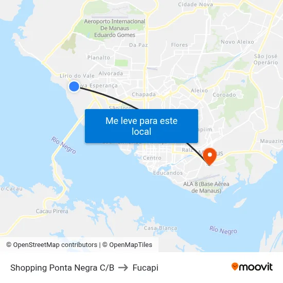 Shopping Ponta Negra C/B to Fucapi map