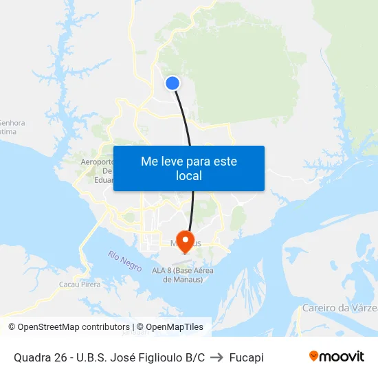 Quadra 26 - U.B.S. José Figlioulo B/C to Fucapi map