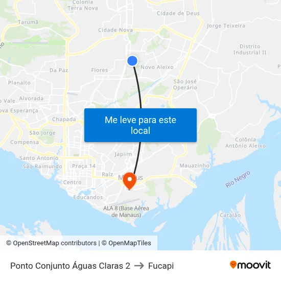 Ponto Conjunto Águas Claras 2 to Fucapi map