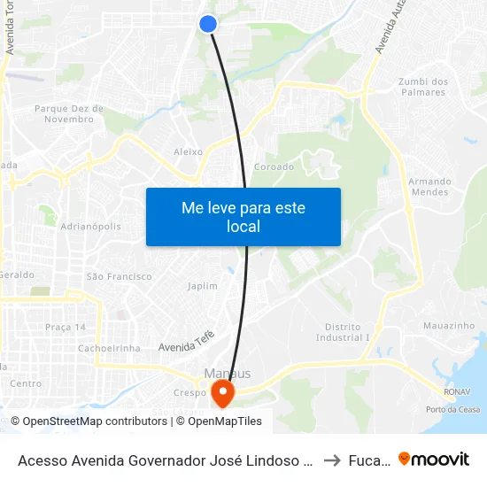 Acesso Avenida Governador José Lindoso B/C to Fucapi map