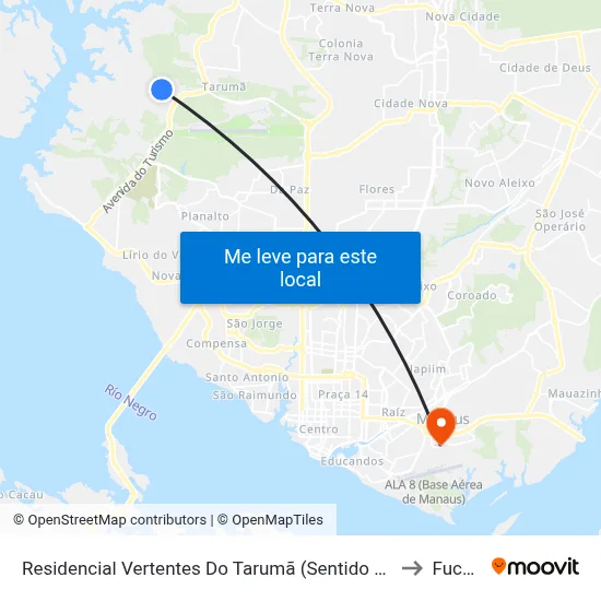 Residencial Vertentes Do Tarumã (Sentido Cetur) to Fucapi map