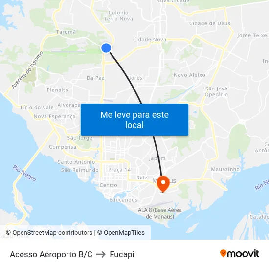 Acesso Aeroporto B/C to Fucapi map