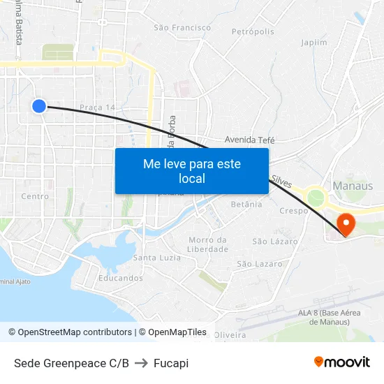 Sede Greenpeace C/B to Fucapi map