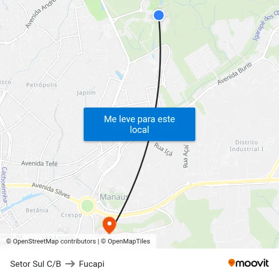 Setor Sul C/B to Fucapi map