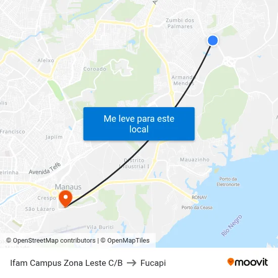 Ifam Campus Zona Leste C/B to Fucapi map