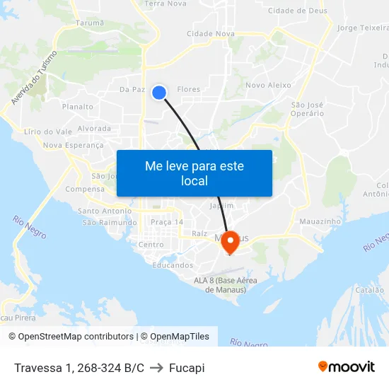 Travessa 1, 268-324 B/C to Fucapi map