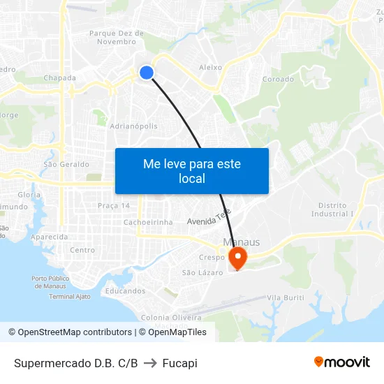 Supermercado D.B. C/B to Fucapi map