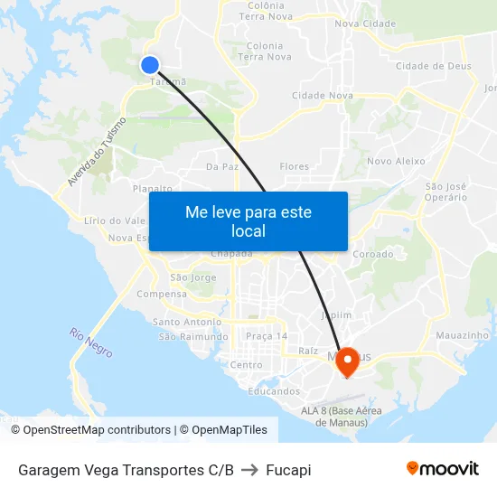 Garagem Vega Transportes C/B to Fucapi map