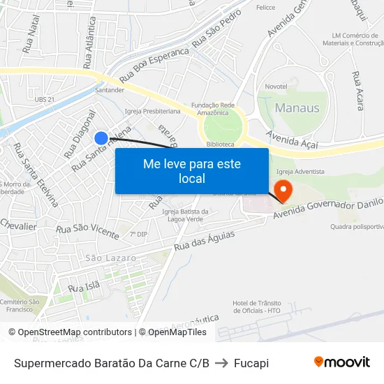 Supermercado Baratão Da Carne C/B to Fucapi map