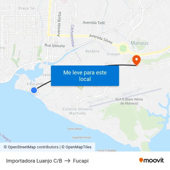 Importadora Luanjo C/B to Fucapi map