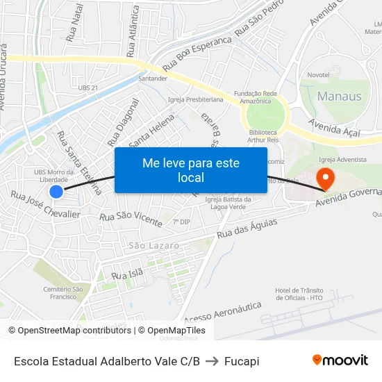 Escola Estadual Adalberto Vale C/B to Fucapi map