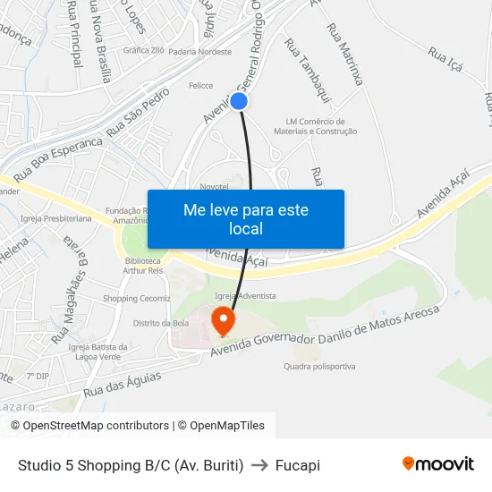 Studio 5 Shopping B/C (Av. Buriti) to Fucapi map