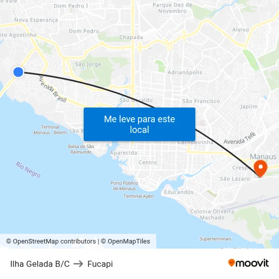 Ilha Gelada B/C to Fucapi map