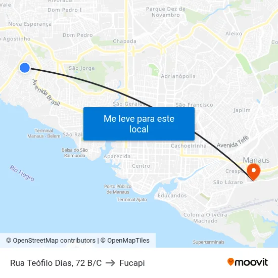 Rua Teófilo Dias, 72 B/C to Fucapi map