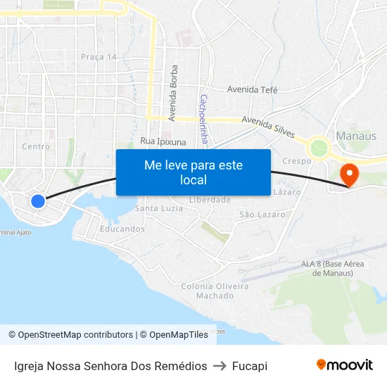 Igreja Nossa Senhora Dos Remédios to Fucapi map