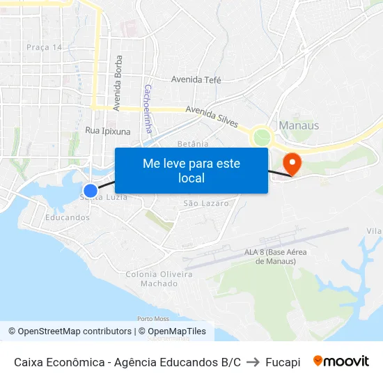 Caixa Econômica - Agência Educandos B/C to Fucapi map
